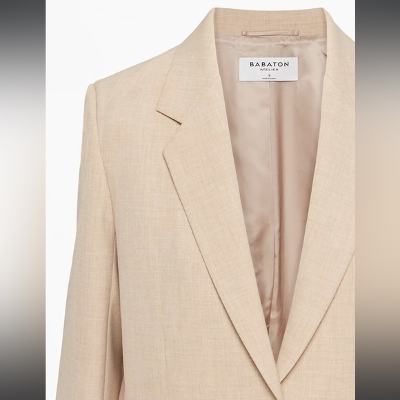 Babaton Agency Blazer in Heather Oat Beige - Picture 5 of 10